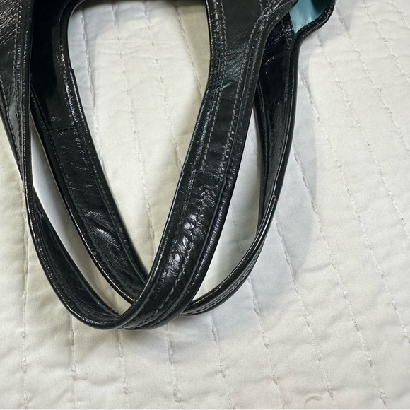 Authentic Vintage Coach Brass Kisslock Pleated Ergo  Patent Black Shoulder Bag - Picture 9 of 13